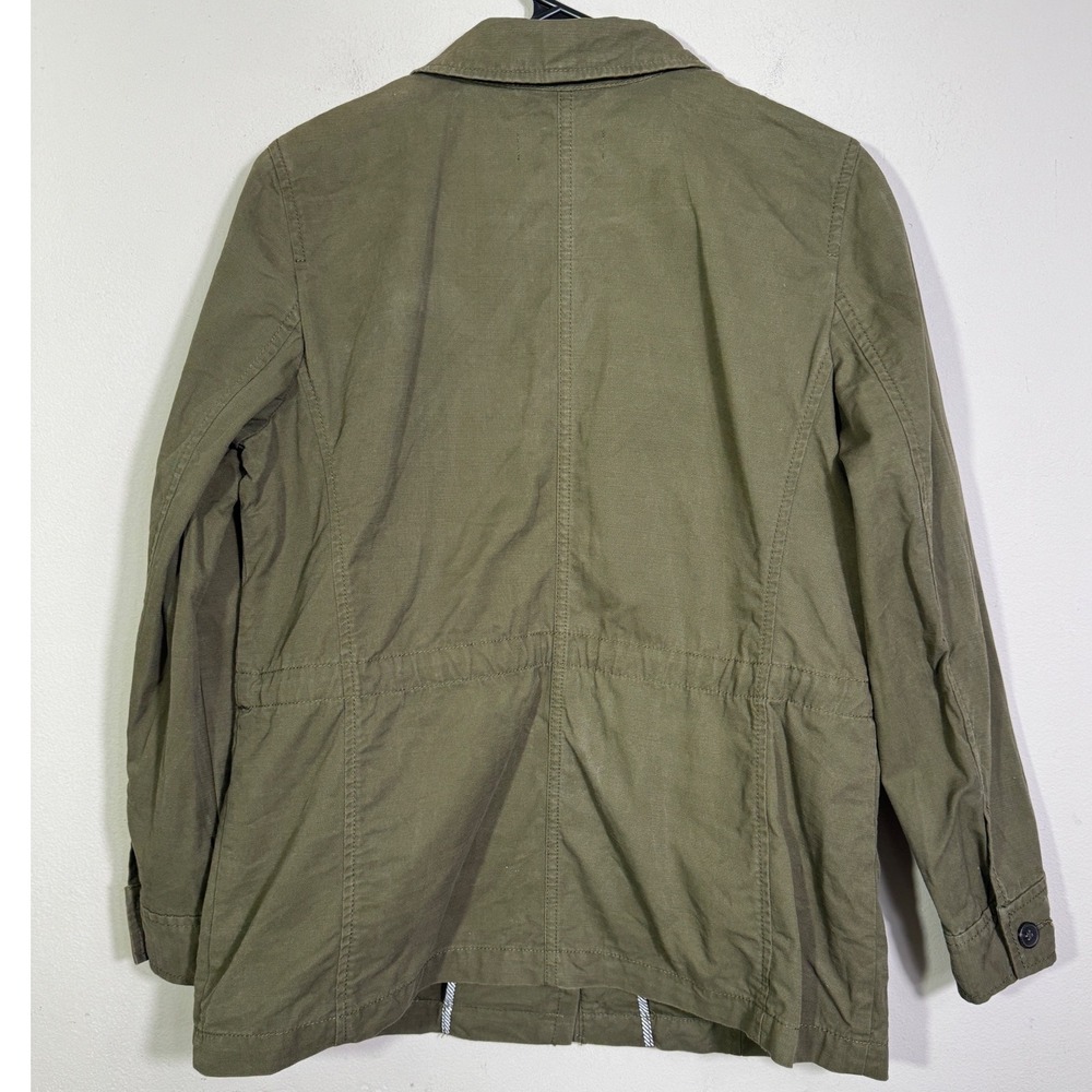 Talbots Twill Field Jacket Olive Green Cotton Utility Sz MP Safari Military Fall - Picture 9 of 16